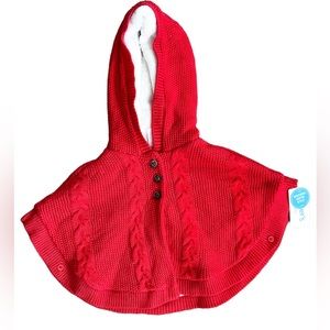 BNWT Red Fleece Poncho